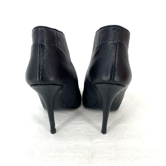 Proenza Shouler Embossed Black Leather V Cut Pump High Heel Booties Size 38 - Picture 2 of 9